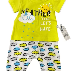 Completo maglietta a maniche corte e pantalone neonato