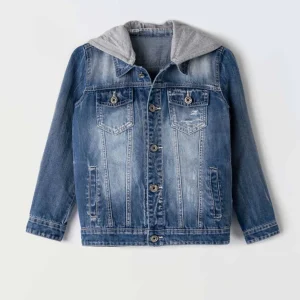 Giacca di jeans con cappuccio removibile ragazzo
