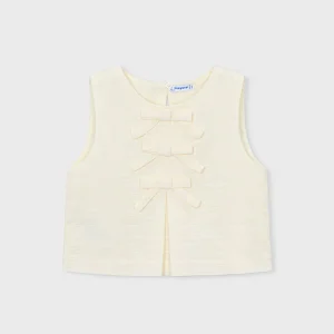 Blusa con fiocchi in lino bambina Mayoral