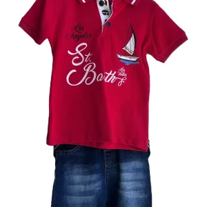 Completo maglia polo e bermuda baby maschio
