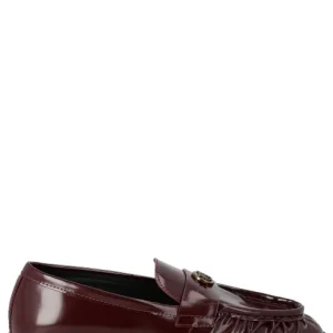 PINKO Mocassini NORA con placca logo Love Bird red berry