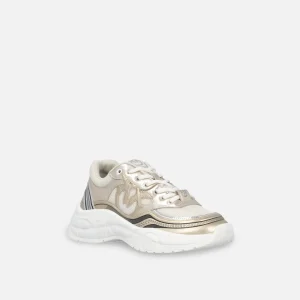 Scarpe da ginnastica dettagli metallizzati Pinko oro bianco