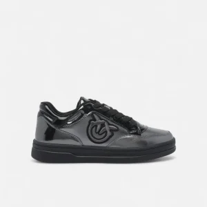 PINKO Sneakers MANDI laminate con logo Love Birds NERO