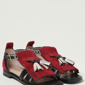 COCCINELLE sandalo FELIPA in pelle nero sangria con nappine