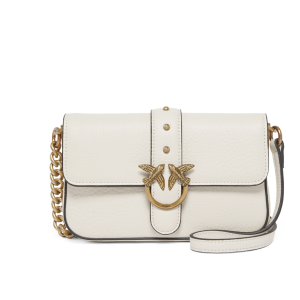 PINKO BORSA love one slouchy baby in pelle bottolato avorio