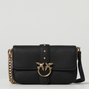 PINKO Borsa mini bag Love One in pelle martellata nero