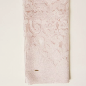 TWINSET stola in pizzo lavorato sabbia rosa