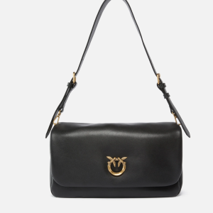 PINKO borsa  in pelle CLICK SOFT HORIZONTAL CLASSIC nero