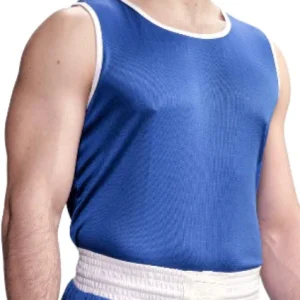 Canotta Boxe Competition Blu Logo Neutro