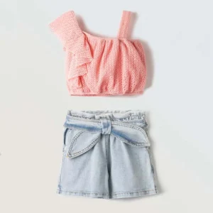 Completo top e pantaloncino bambina