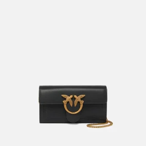 PINKO Borsa portafoglio a tracolla love one wallet in pelle nero
