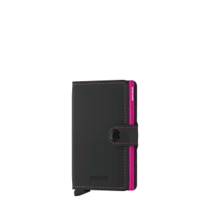 SECRID mini portafoglio miniwallet Matte Black & Fucsia, Nero