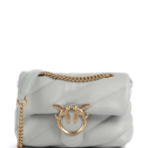 PINKO borsa in pelle  Love Puff Mini Borsa a spalla pelle grigio perla