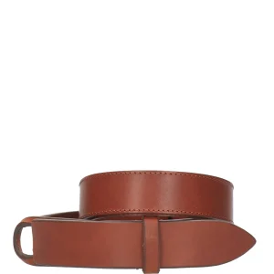 ORCIANI cintura Nobuckle Bull in cuoio Bruciato