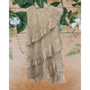 ABITO STAMPA ZEBRATA BEIGE