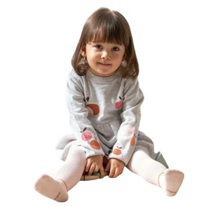 Set in Maglia per Bebè –  Grigio a frutta con calze