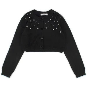 Cardigan corto ragazza colore nero da 3anni a 7anni Y-Clù YB20458