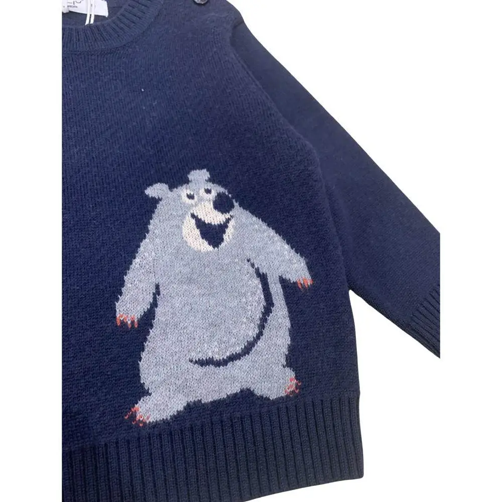 Maglione girocolla blu per neonato da 6mesi a 24mesi Y-Clù BYN10714 - immagine 5