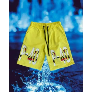 P-40 pantaloncini bambino P-40 stampati gialli con coulisse