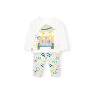 Completo leggings neonata Boboli con stampa colorata