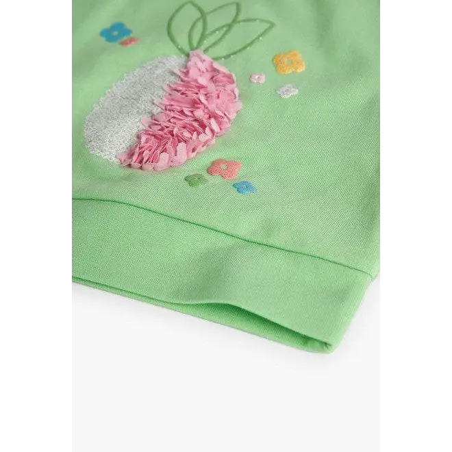Felpa colorata bambina Boboli verde con ricamo ananas - immagine 5