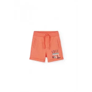 pantaloncini bimbo estivi Boboli corallo con coulisse