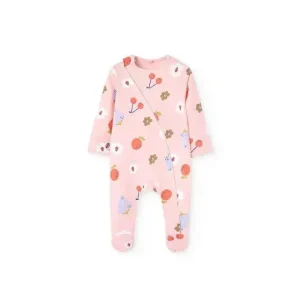 Tutina cotone neonata Boboli rosa con fantasia fiori