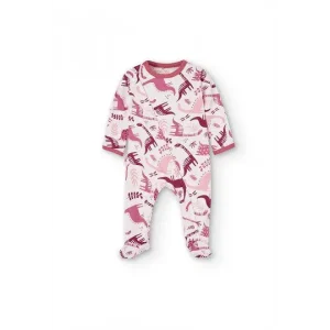 Tutina rosa neonato Boboli 100% cotone con piedini
