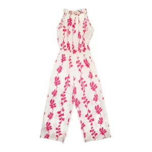 TUTA LUNGA A PALAZZO BIANCO CON UNA STAMPA CORALLO BAMBINA