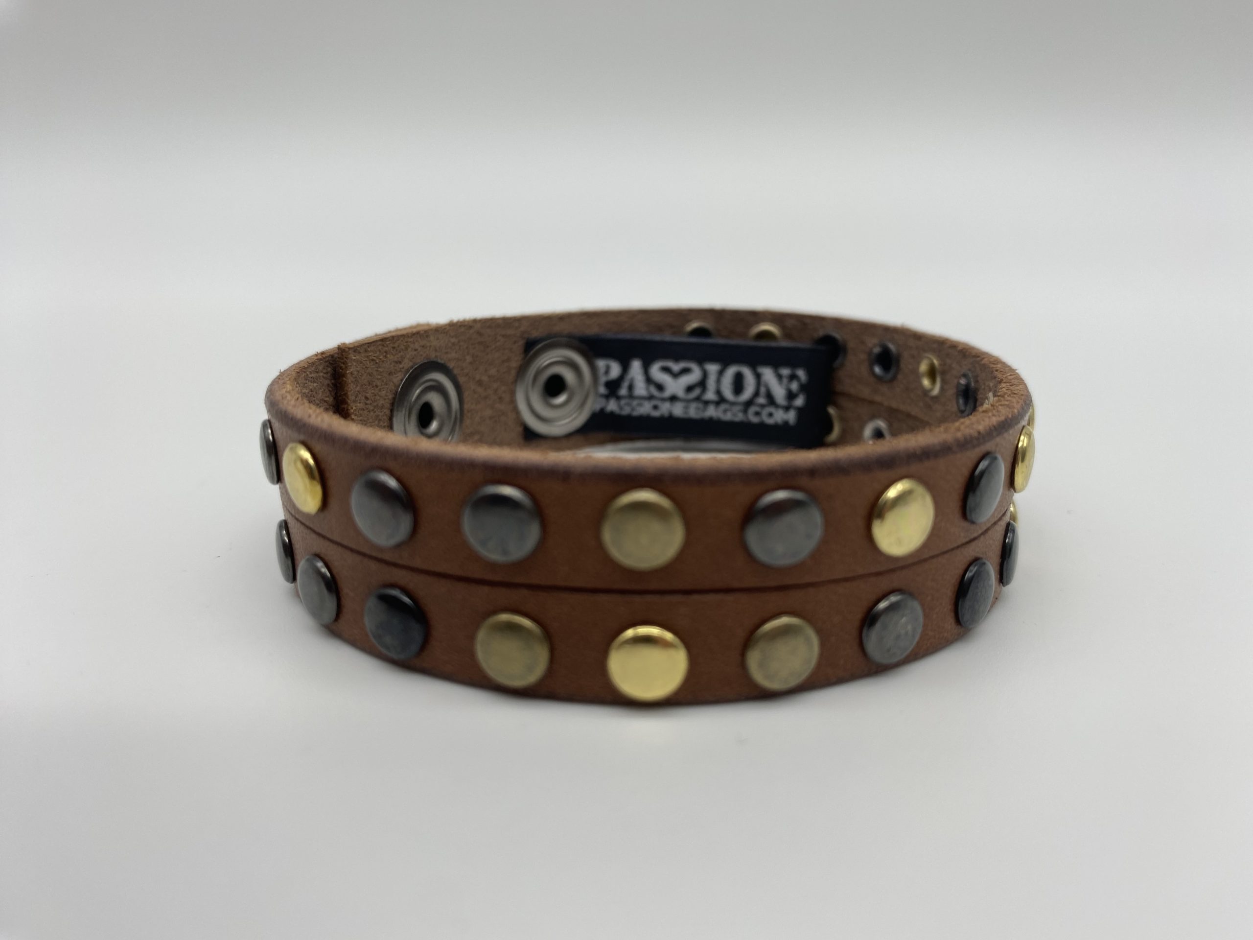 • Bracciale • Borchie multicolore • Cuoio - immagine 4