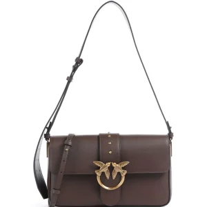 PINKO borsa Love One Classic Slouchy in pelle marrone scuro