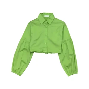CAMICIA CORTA LIME MANICA LUNGA BAMBINA E RAGAZZA Y-CLU 100SYFJS25
