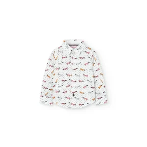 Camicia in popeline stampata con animali per Bambino da 18mesi a 8anni Boboli 719018
