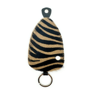 Portachiavi a Campana, vera pelle cavallino – Zebra beige