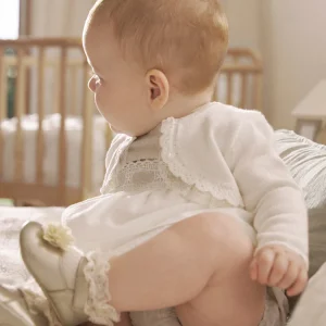 Cardigan cerimonia neonata con pizzo