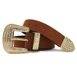 Cintura Bijoux – Vera pelle scamosciata – Colore Cuoio