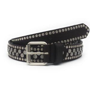 Cintura Borchiata Bis – Alta 3,5 cm – Testa di Moro