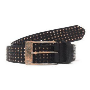 Cintura Borchiata Spazzolata – Alta 3,5 cm – Max – Nero