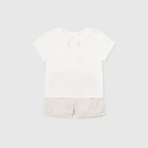 Completo 2 pezzi cerimonia lino neonato