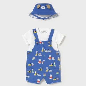 Completo salopette stampata Klein