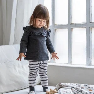 Completo per neonata in felpa grigio scuro