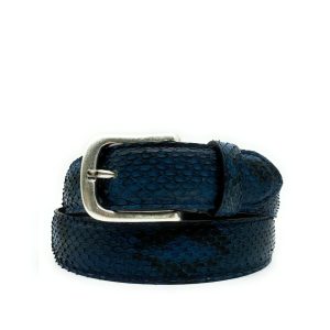 Cintura in Pitone – Alta 3,5 cm – Blu