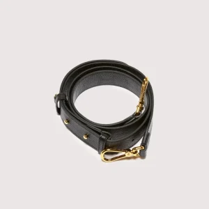 COCCINELLE tracolla Coccinelle Embroidery Logo in pelle nero