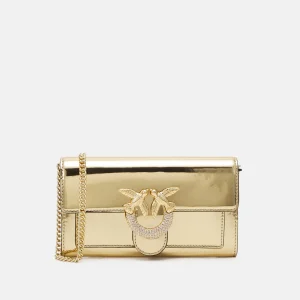 PINKO borsa love one top handle mini light oro