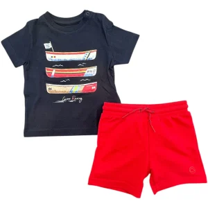 Completo maglietta a maniche corte e pantaloncino neonato