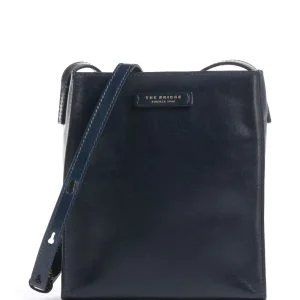 THE BRIDGE BORSA TRACOLLA MIRRA MINI IN PELLE BLU OCEANO