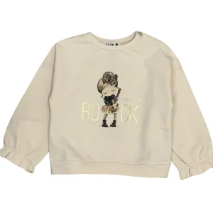 Felpa Beige Bambina con Stampa Musicale “School of Rock”