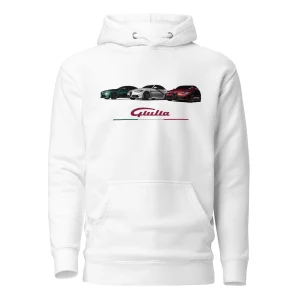 Felpa con cappuccio Alfa Romeo Giulia quadrifoglio tricolore