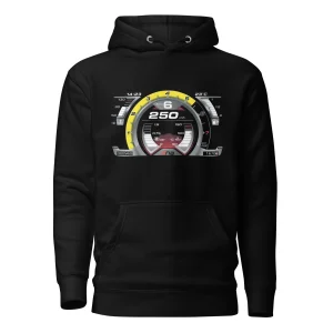 Felpa con cappuccio dedicata ai fan dell'Alfa Romeo 4C con stampa del cruscotto – Stile unico e passionale