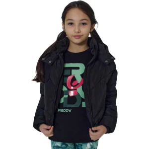 Felpa Freddy Nera con Cappuccio – Modello Lungo Invernale Ragazza